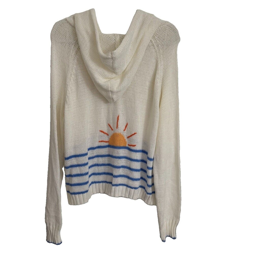 Wooden Ships Sunrise Hoodie Womens Medium Large White Full Zip Relaxed Fit M/L
